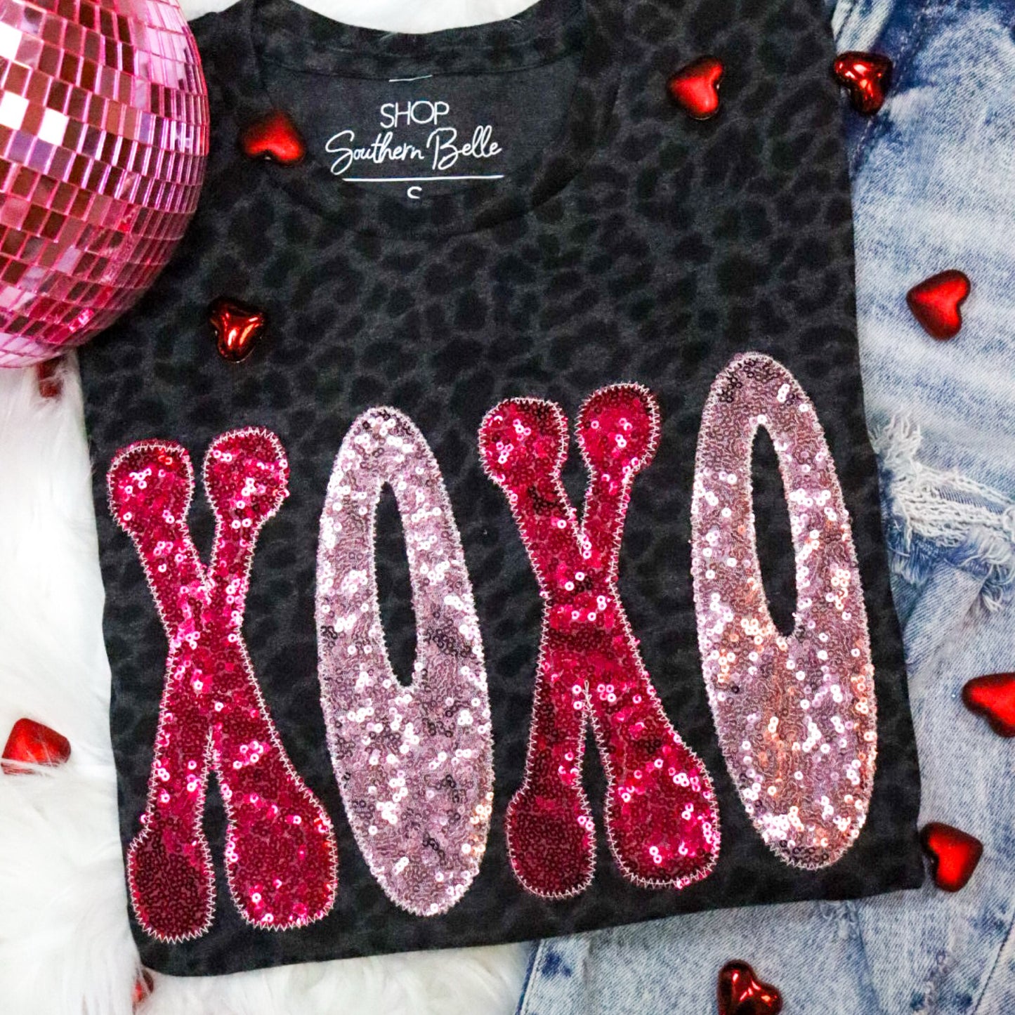 Black Leopard XOXO Short Sleeve