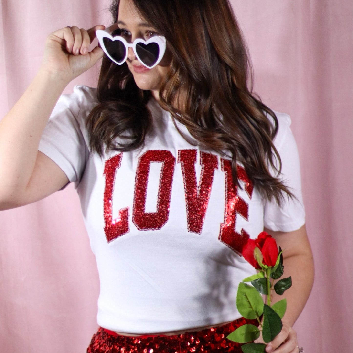 White Arched Love Short Sleeve