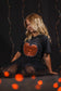 Halloween Pumpkin Black Leopard Short Sleeve