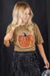 Halloween Pumpkin Brown Leopard Short Sleeve