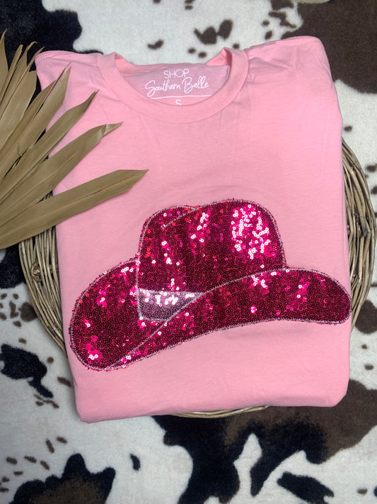 Light Pink Cowboy Hat Short Sleeve