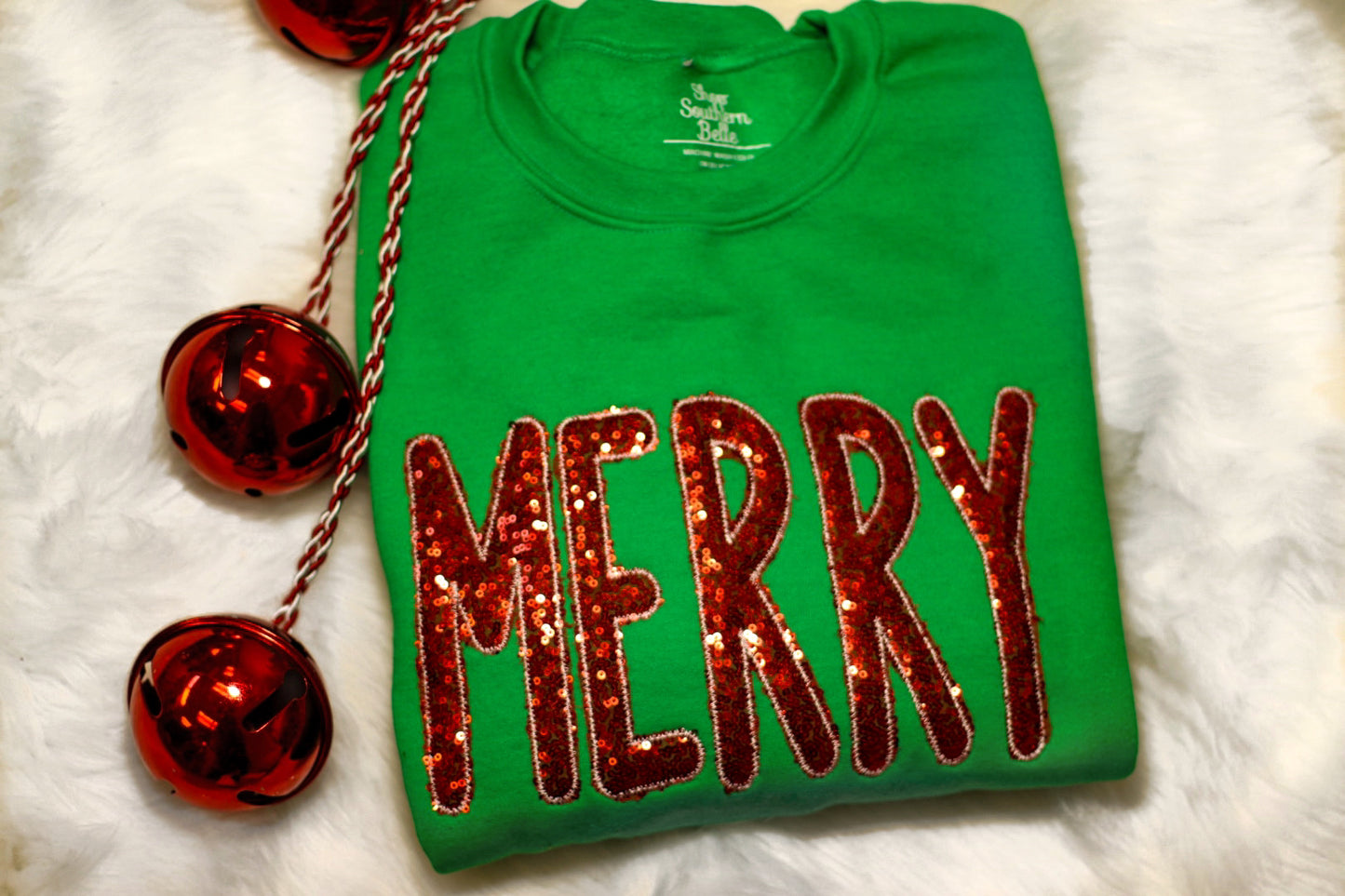 Green Merry Sequins Sweatshirt